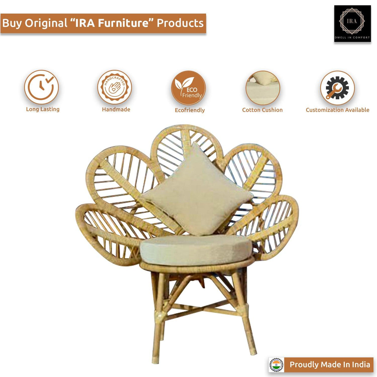 Flower shaped rattan online chair