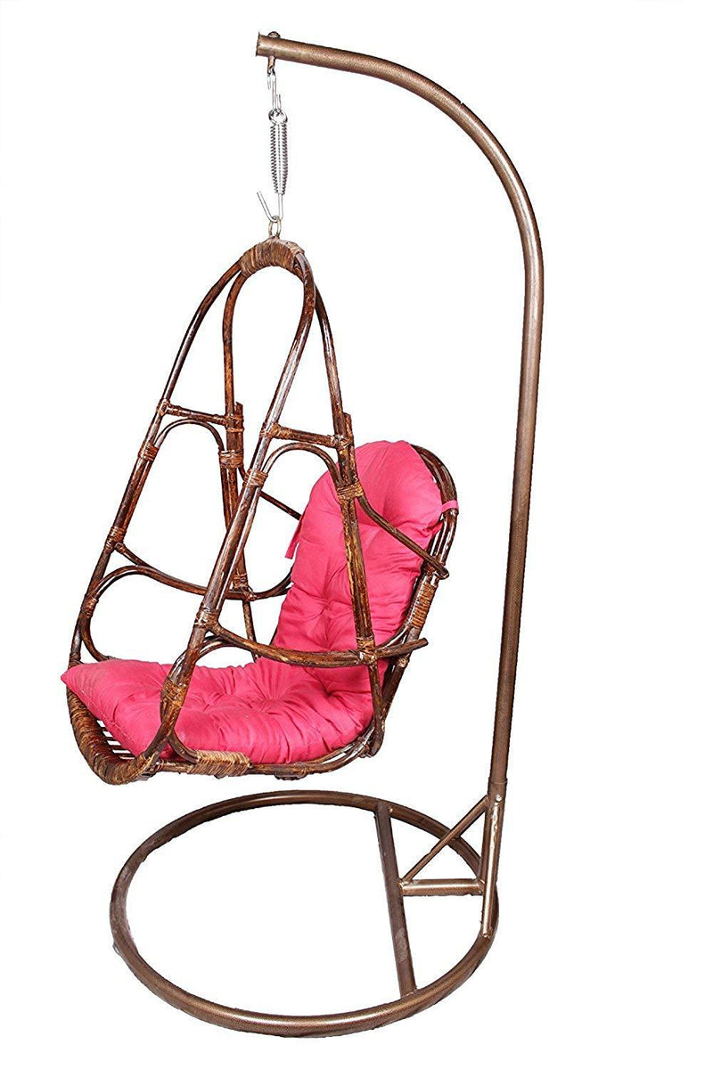 IRA Metal Stand With Cane Rattan Swing And Cushion