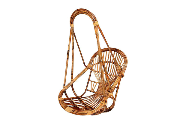 IRA Wooden Cane Swing Chair with Cushion & Accessories – Perfect for Balcony, Garden, Living Room, and Patio