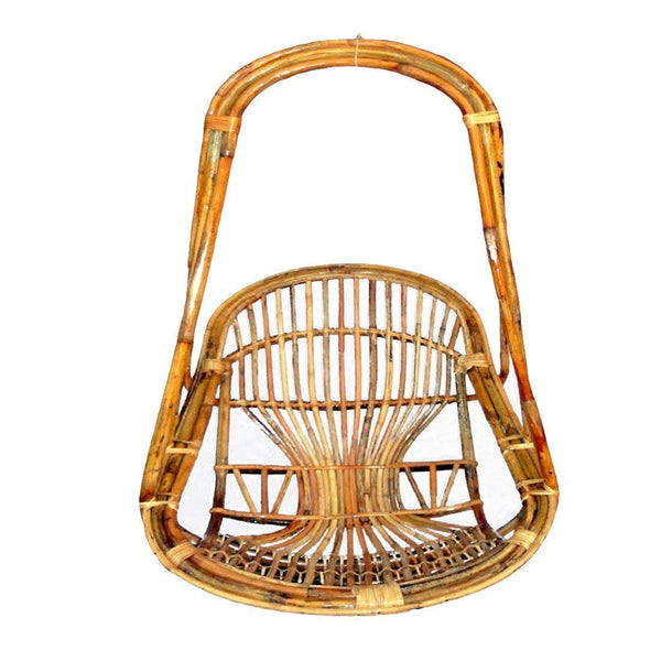 IRA Wooden Cane Swing Chair with Cushion & Accessories – Perfect for Balcony, Garden, Living Room, and Patio